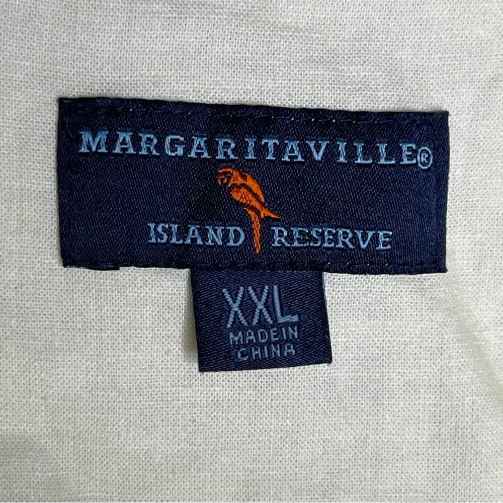 Margaritaville Floral Parrot Floral Short-Sleeve Sz XXL AOP Linen Blend  Summer - Picture 2 of 8
